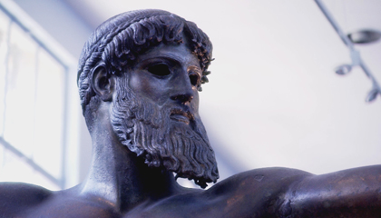 A statue of Poseidon, God of the Sea